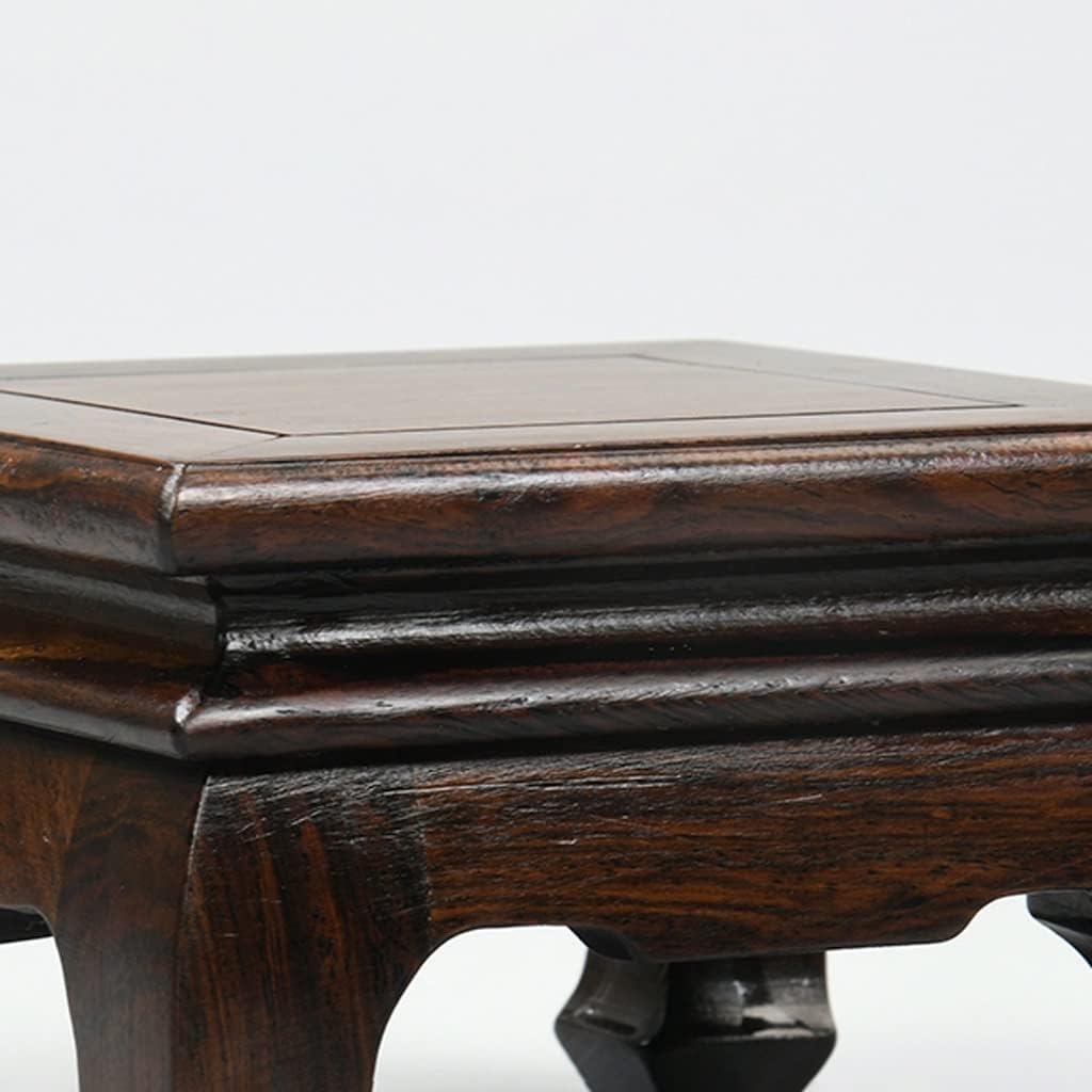 Bonsai Pedestal Vase Pedestal Stands Bonsai Base Rectangular Plant Bracket Ebony for Buddha Statue Flower Bonsai Strange Stone Teapot Vase Wooden Handicraft Ornaments Planter Stand Plant Holder(18cm)