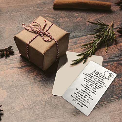 WINOESHE To My Best Friend Gift, To My Bestie Engraved Wallet Insert Card, Friendship Gift for Women Girl Appreciation Gift Birthday Wedding Christma Gift4