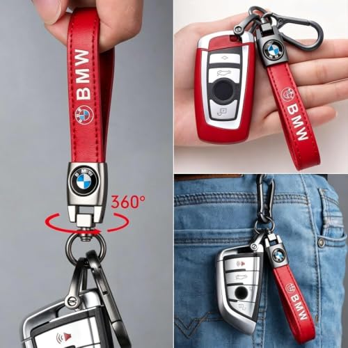 Image of Genuine Leather Car Keychain Key Ring Accessories New