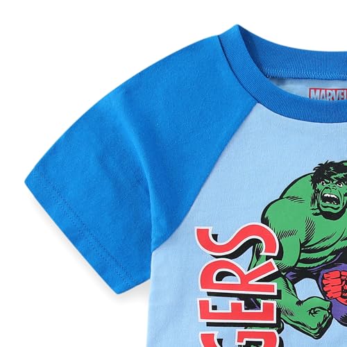 Image of Marvel Avengers Boys Short Sleeve T-Shirt and French Terry Shorts Set for Toddler and Big Kids