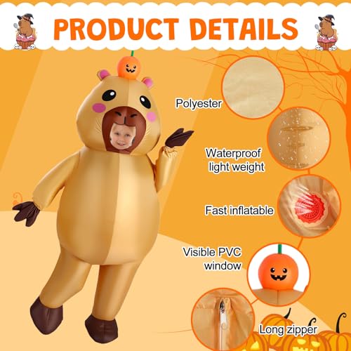 Disfraz inflable completo de capibara para niños miniatura 3