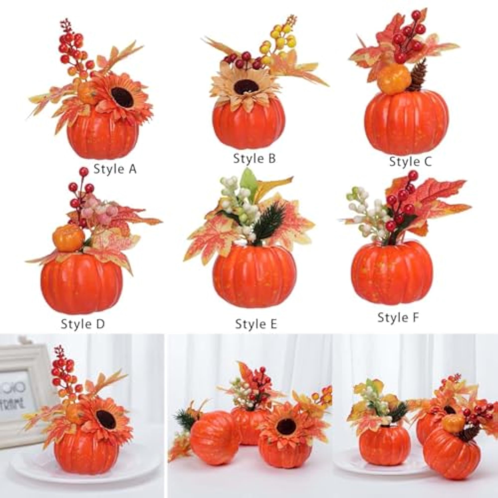 Artificial Pumpkins Ornament Photography Prop for Thanksgiving