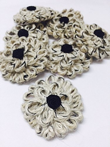 Eerafashionicing 8Pieces of Jute Hessian Burlap Flowers Like Marigold Shabby Decor Event Party