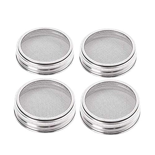 Juego de 4 tapas de germinación de acero inoxidable 304 para tarros de germinador de boca ancha