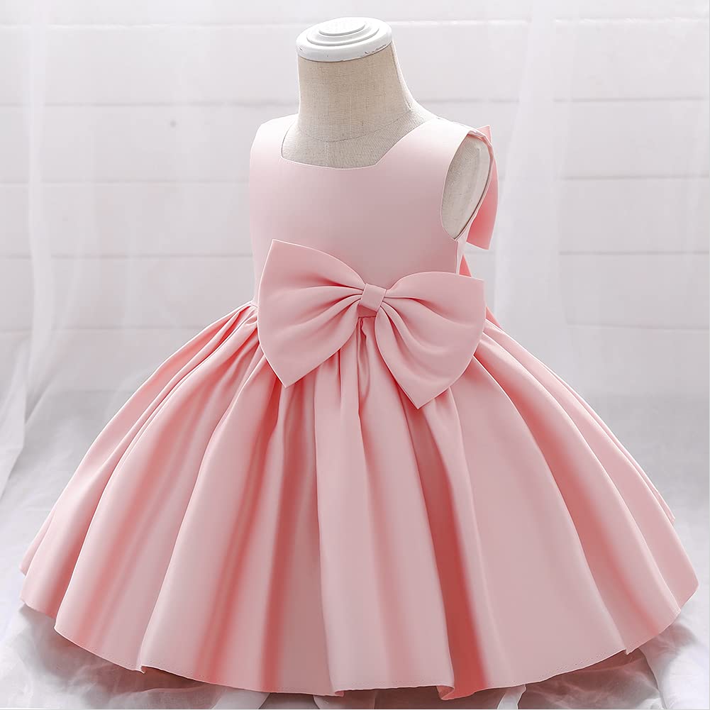 Vestido de princesa tutú con lazo para niñas pequeñas, vestido formal de baile, cumpleaños, boda, fiesta, bautizo, bautizo