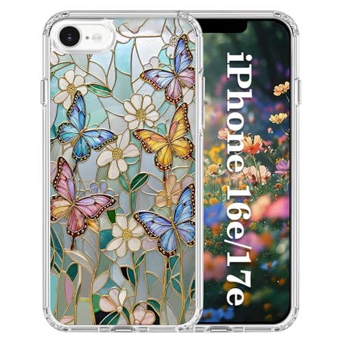 Coque MagSafe pour iPhone 17e antichoc avec motif floral