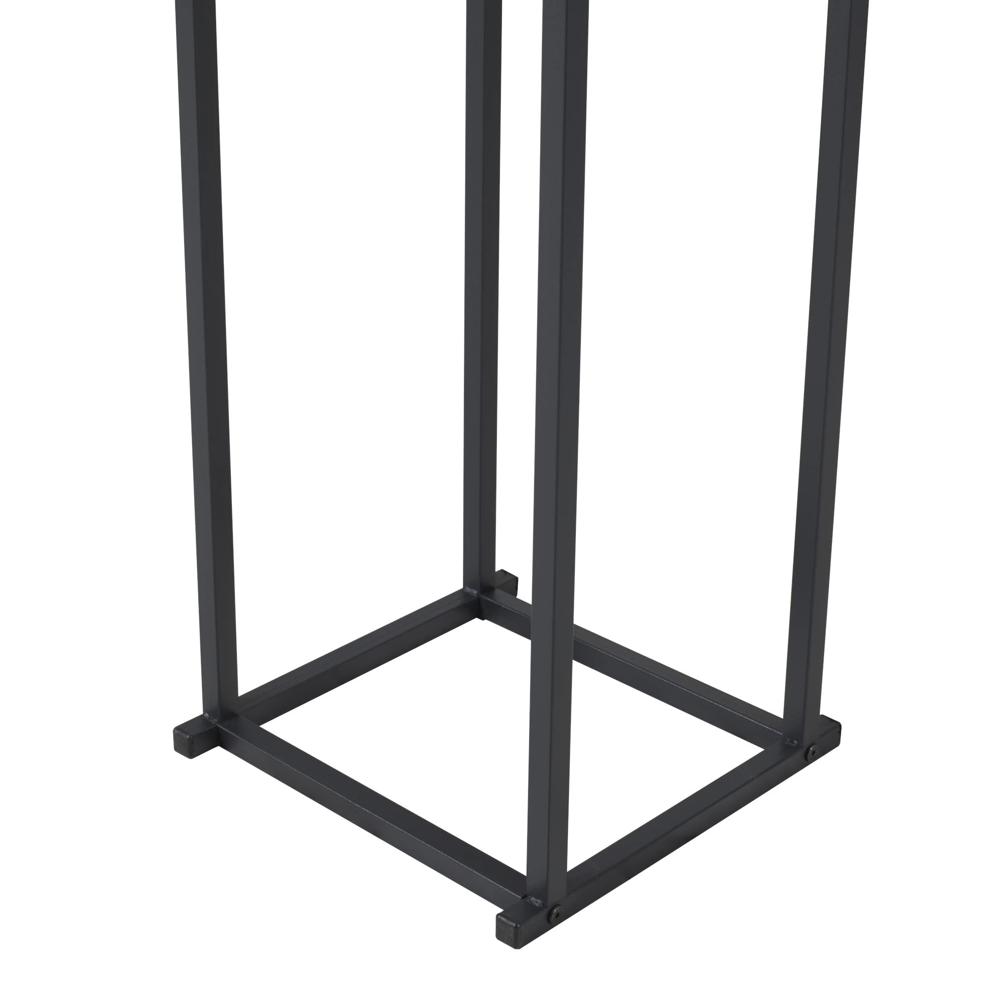 [en.casa] Soporte para Leña Exterior/Interior Estantería Organizador para Madera Leñero para Barbacoa Fogata Chimenea Acero 35 x 35 x 120 cm Negro