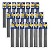 720 pcs 0.7 mm Lead Refills, Mechanical Pencil Lead HB, Break Resistant Pencil Refills, Black, 24 Tubes, 30 Pieces per Tube