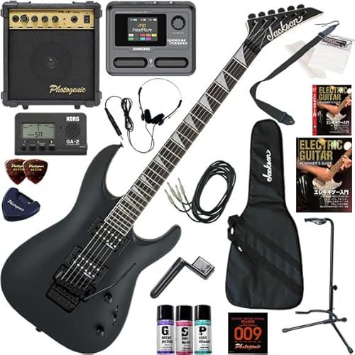 Jackson エレキギター初心者入門 マルチエフェクターも入ってる!最強の20点セット JS32 DKA/SBK(サテンブラック)