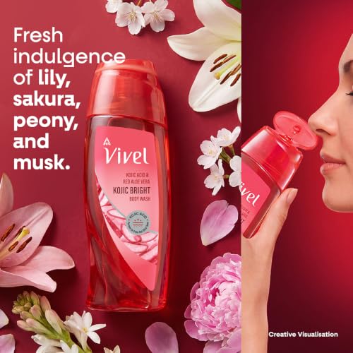 Image of Vivel Kojic Bright Body Wash 200ml|With Kojic Acid & Red Aloe Vera |De tan for Even Toned Skin | Dermatologist Recommended | No Paraben | For Men & Women