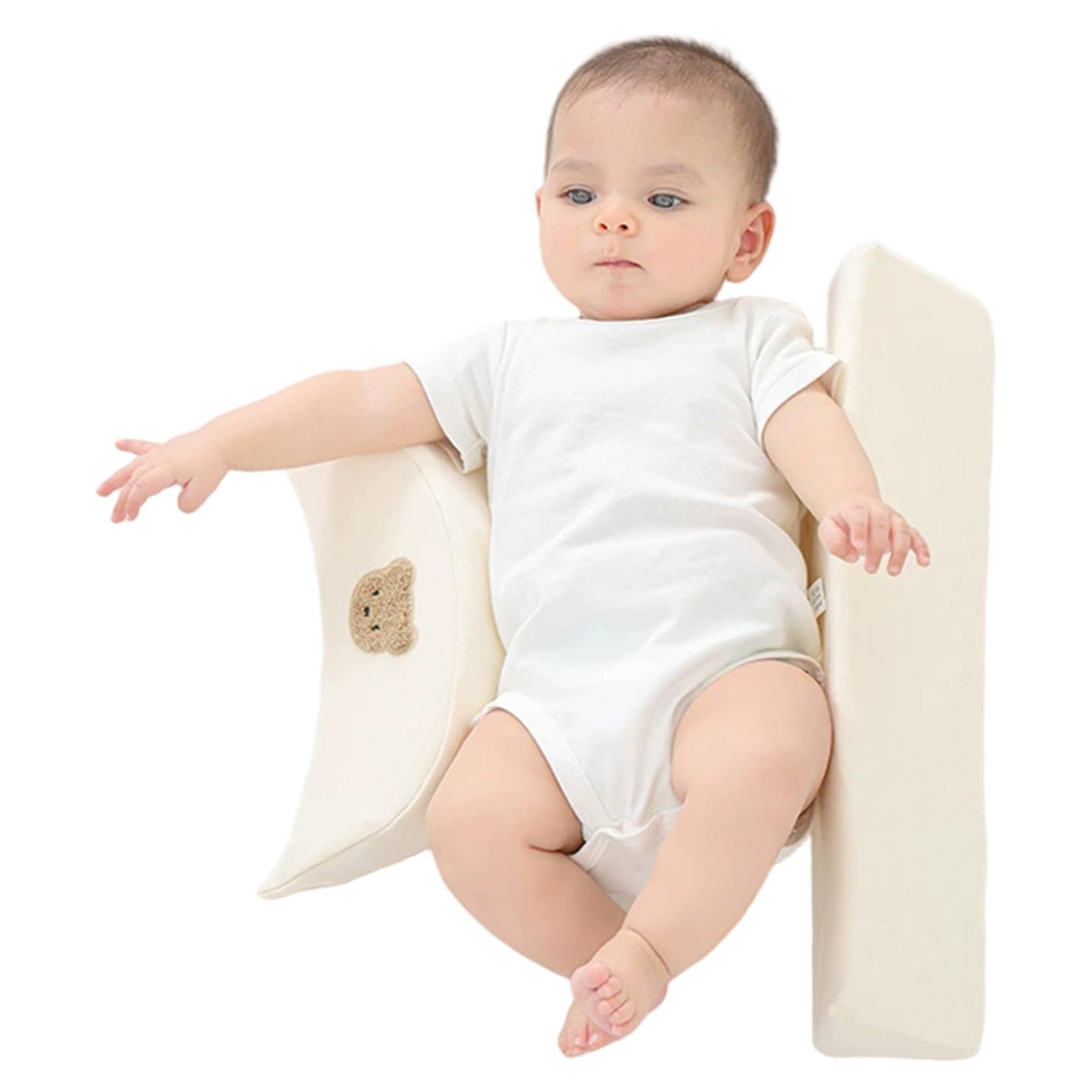 Cale de Couchage latérale pour bébé, positionneur de Sommeil Anti-roulis réglable pour bébé pour Le Soutien du Dos, Oreiller compensé Doux et Respirant pour Nouveau-né, Jaune Clair