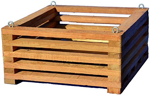 Orchideen Teakholzkorb 4-eckig flach Handgefertigt 10er, 12er, 15er, 18er, 20er Korb für Ihre Orchidee (15er Korb)