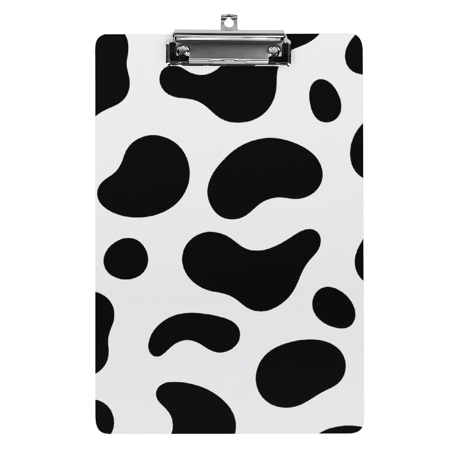 Porte-bloc classique imprimé vache en plastique acrylique robuste A4 - 8