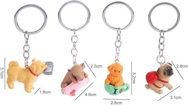 Portachiavi cucciolo, portachiavi cane | Portachiavi zaino dei cartoni animati - Simpatico portachiavi con campanella, portachiavi con piccoli animali, ciondolo per borsa da auto per bambini, adulti