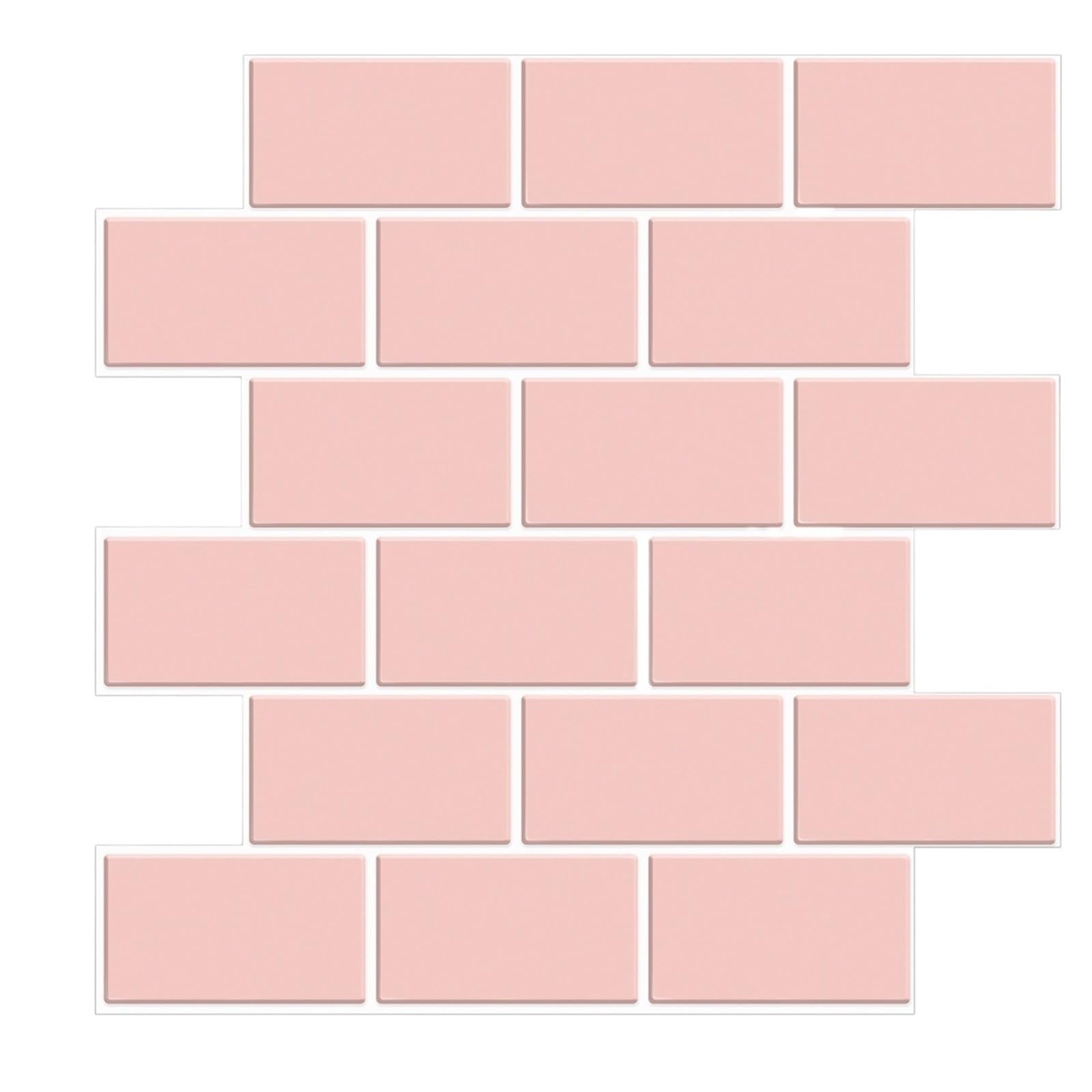 Stick On Tiles 5pcs Subway Design Wall Tile Sticker Peel and Stick Thicker Backsplash 3DWallpaper on for Kitchen RV Room Decor(Color 6)