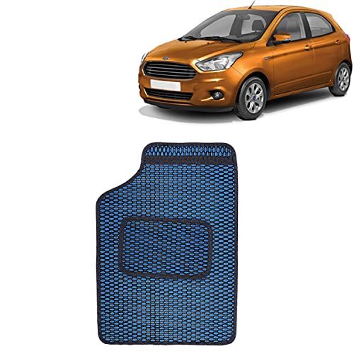 Image of Kingsway Dotted Style Designer Car Mats of Heavy Quality for Ford Figo (New Model) (Set of 5, Blue Color, PVC)