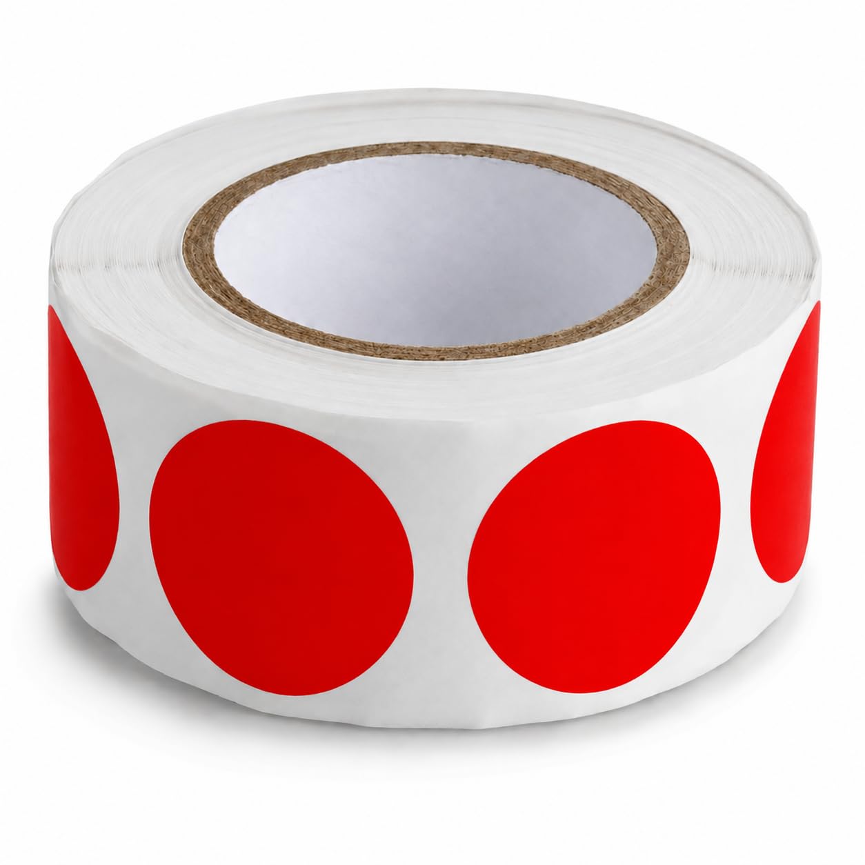 Round Inventory Circle Labels by Glownary – 1 Inch Diameter, Semi-gloss Paper, Red, Pack of 500, Model 323sr1bc
