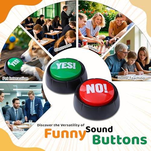 Image of MyMealivos Funny Buzzer Button Toy - Gag Gifts, Game Addition, Stocking Stuffer (Yes No)