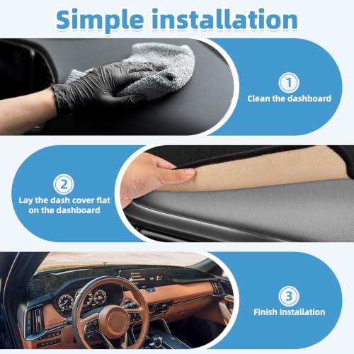 Image of Dash Cover Mat for Mazda CX90 CX-90 2024-2026 Non-Slip Dashboard Cover Mat Sunshade UV Rays Protector Interior Accessories