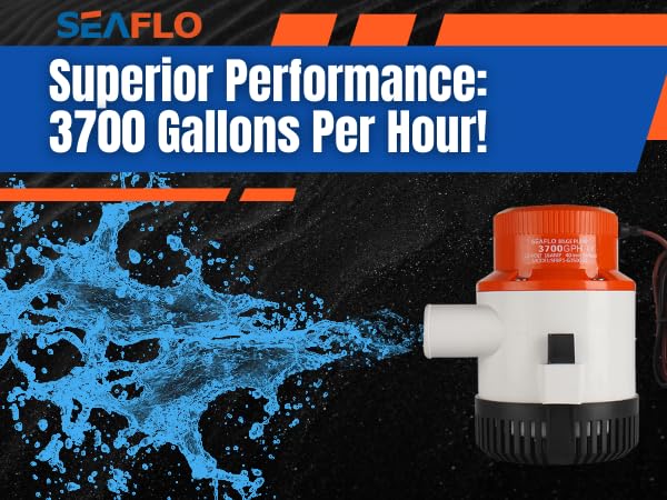 SEAFLO 01-Series 24v 3700 GPH Bilge Pump- 4 Year Warranty!