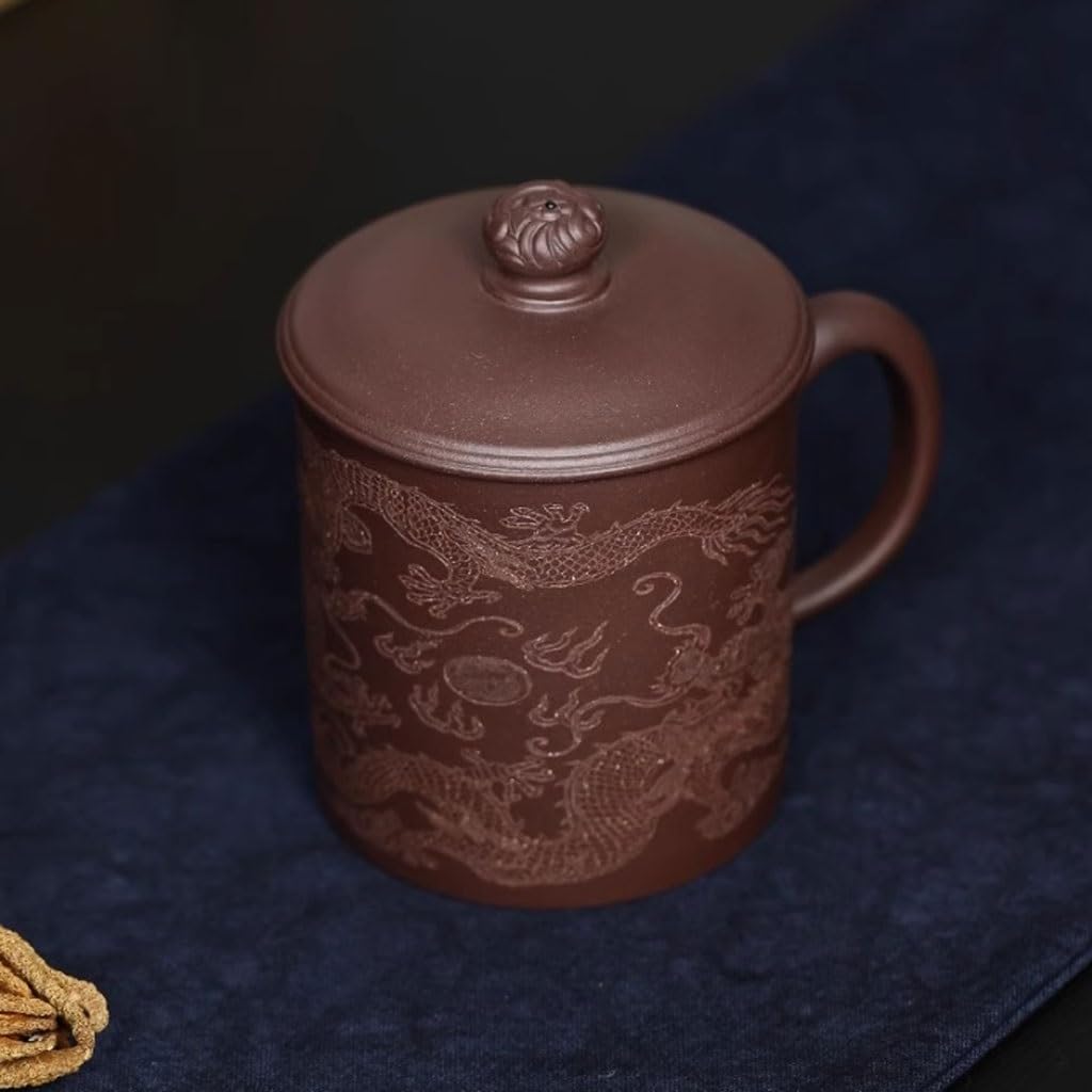 Matcha Filiżanki Zestaw Do Zaparzania Herbaty Komora Fioletowy Kubek Gliniany Duża Pojemność Pokrywka Separacyjna Herbaty Kubek Kubek Do Herbaty Zestaw Do Herbaty Kubek Zaparzacz