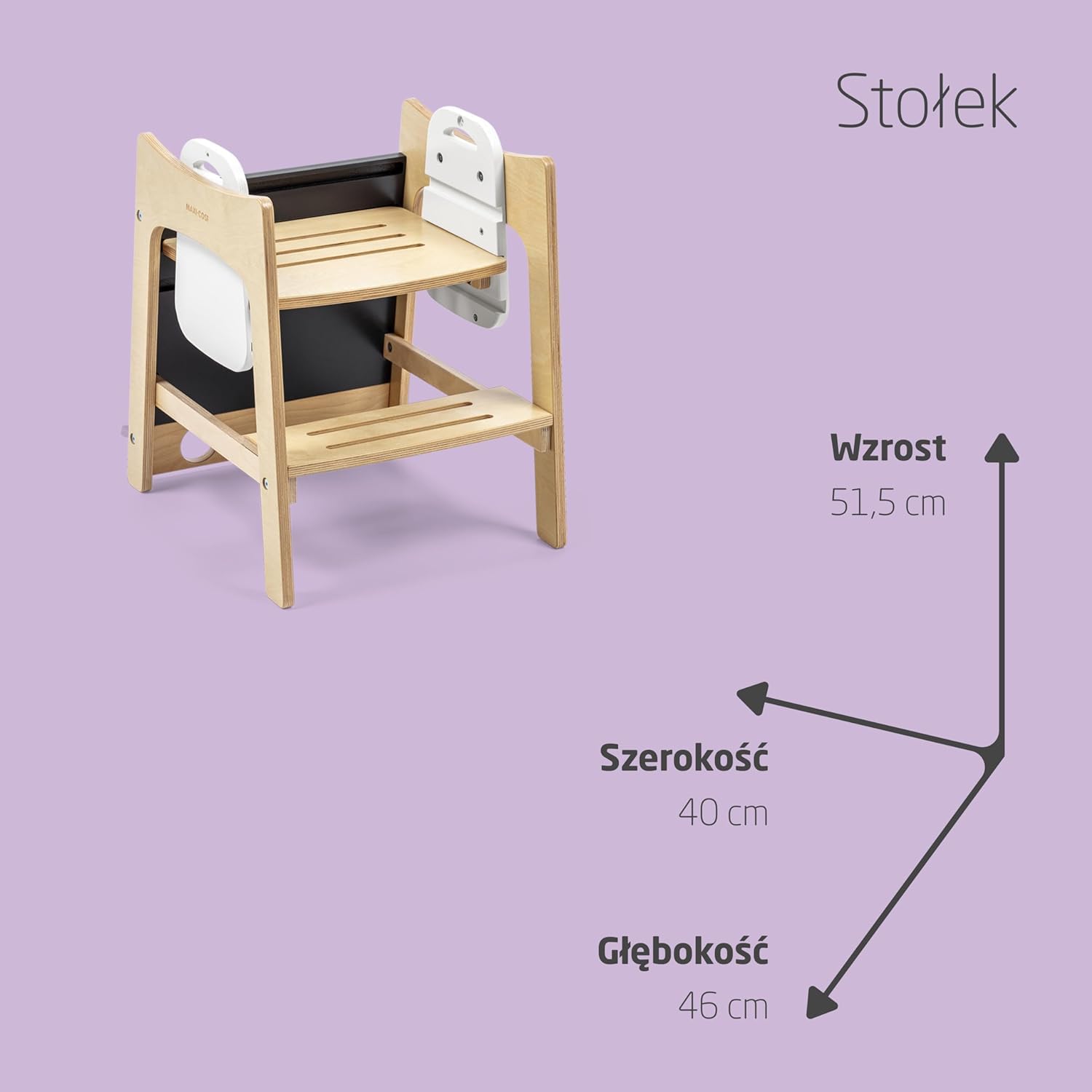 Maxi-Cosi Toucan 3 w 1 Wieża Edukacyjna dla Niemowląt, Montessori Pomocnik Kuchenny Drewniany, 1,5–99+lat, 10–150kg, 3 Ustawienia Wysokości, Stolik+Krzesełkiem, FSC® 100% Certyfikowanego, Natural Wood