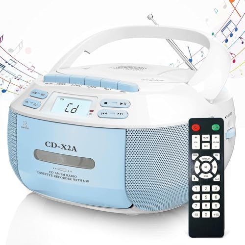 Lecteur de CD portable Bluetooth avec doubles haut-parleurs