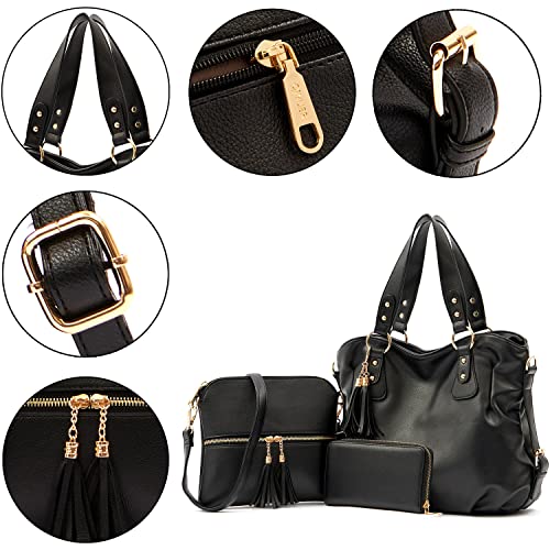 Image of Qiyuer Slouchy Handbag for Women Shoulder Bag Hobo Purse Wallet Set 3pcs