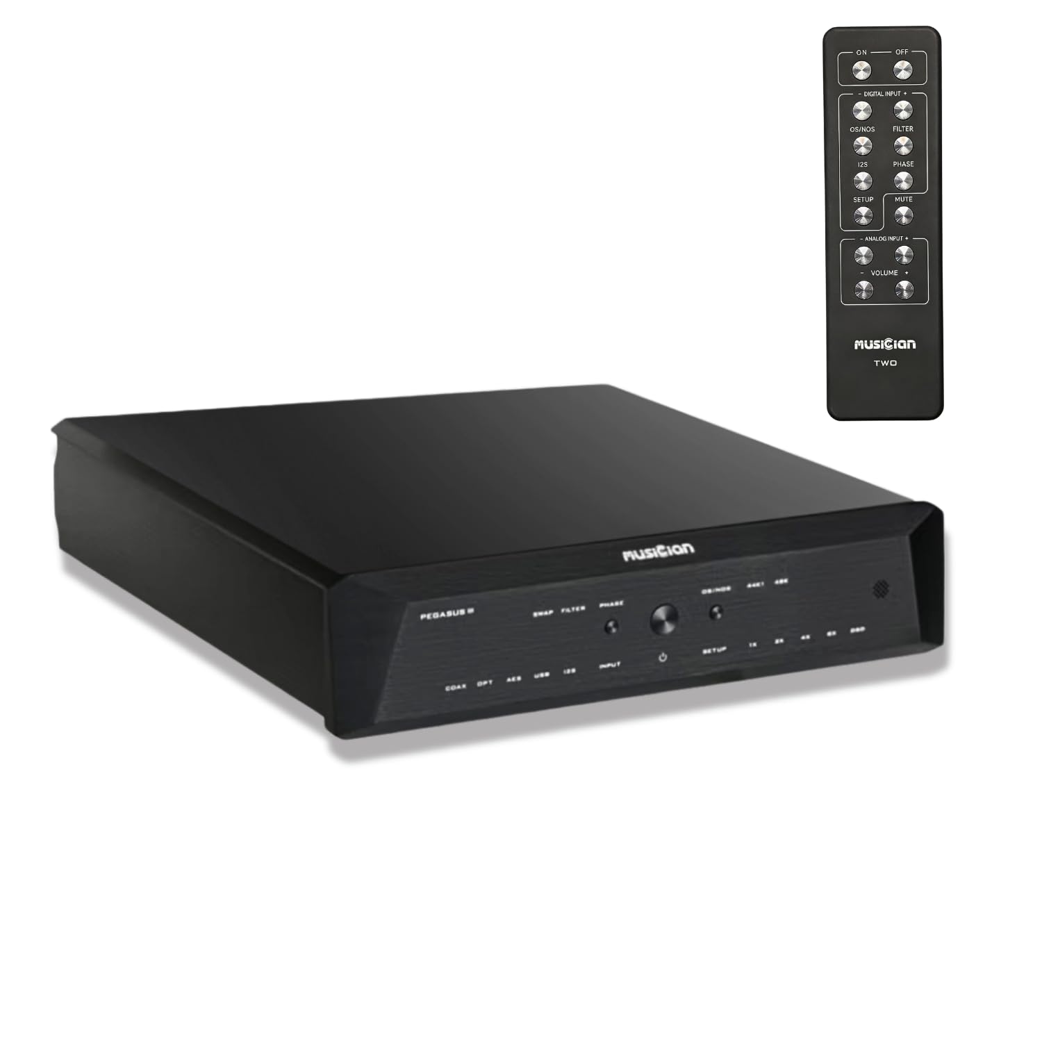 Musician Pegasus III R2R DAC Decoder Audio Digitale, Nero | Supporta PCM 32Bit/1536kHz e DSD1024, doppio clock TCXO, ingressi digitali multipli, uscite XLR e RCA, DAC bilanciato