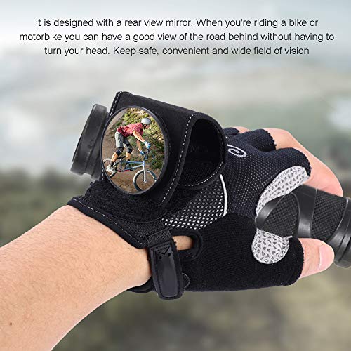 Ruiqas Rearview Mirror Cycling Gloves, Half-Finger Motorcycle Gloves with Safety Rear View Mirror Outdoor Biking Accessory - Thumbnail 6