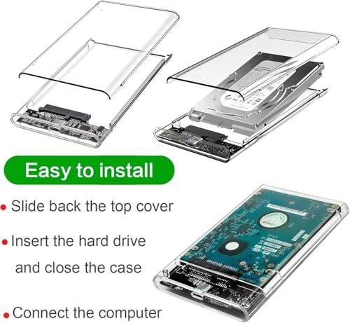 Gadgetbite SSD Enclosure Case, Tool-Free External Hard Disk Case with Fast Transfer Speed Up to 5 Gbps & Up to 4TB Storage Capacity with 2.5 SATA... - Image 2