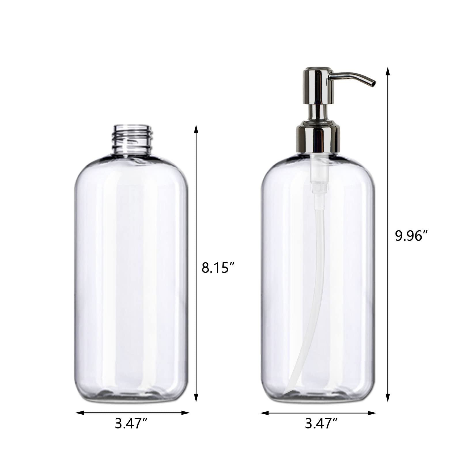 Buy Refillable 32oz Dispenser Bottle 2pack with Steel Pumps, 1 Liter