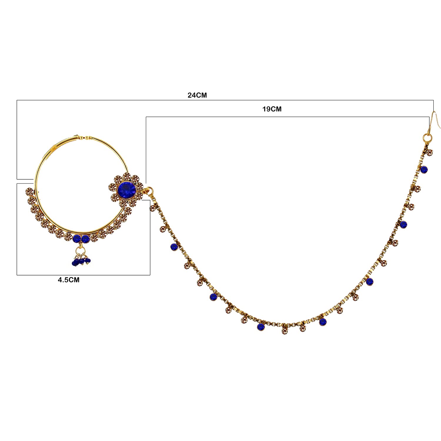 18K Plated Karwa Chauth Suhag Nath for Wedding