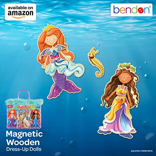 Bendon Ts Shure Mermaids Sea Life 40-Piece Wooden Magnetic Dress Up Doll 50460 #TOP4