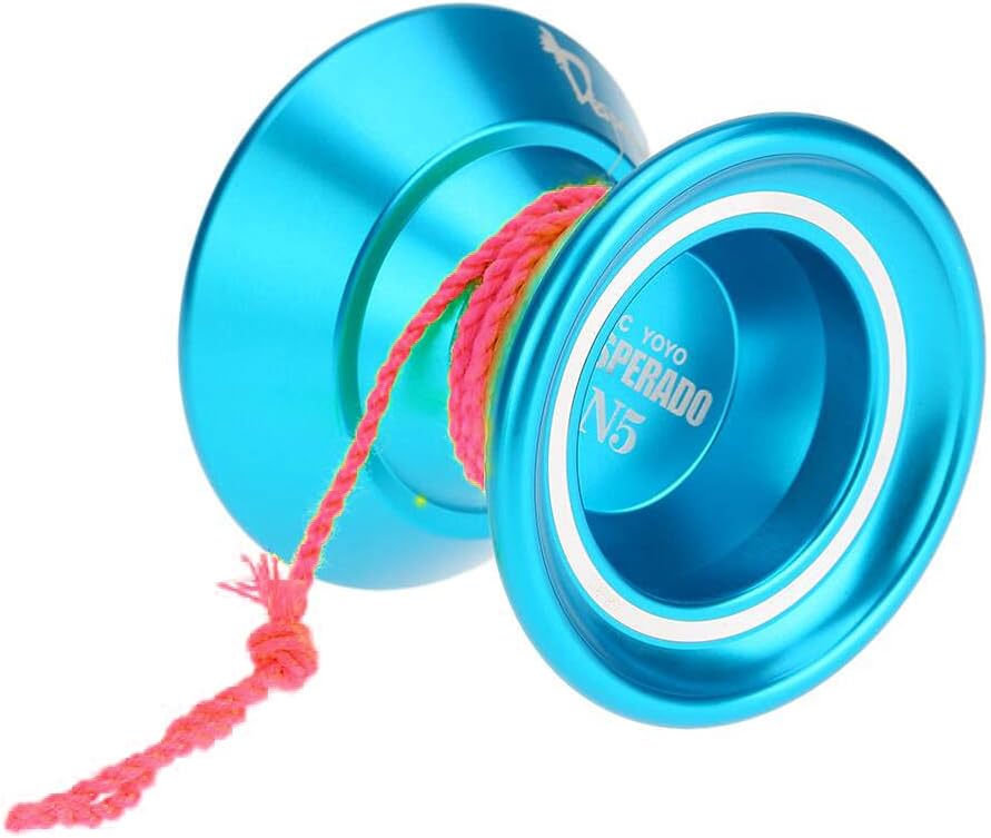 Professional N5 Desperado Aluminum Alloy Metal Yoyo 8 Ball KK Bearing with String for Blue,Aluminum