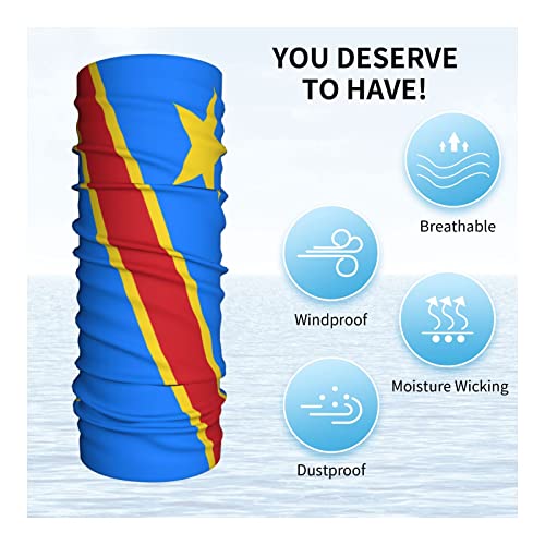 Balaclava de la República Democrática del Congo con Estampado Doble Lado para Hombres y Mujeres, Mascarilla Facial Transpirable, Pañuelo de Cuello, Bandana, Cubreboca, Blanco miniatura 4