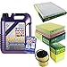 Produktbild QR-PARTS 69370869 Filter Set Inspektionspaket 5 Liter Liqui Moly Motoröl Leichtlauf High Tech 5W-40 MANN-FILTER Innenraumfilter Luftfilter Ölfilter