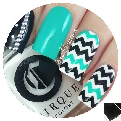 Skinny Chevron Zig Zag Nail Tape, Vinyls, Guides, Stencils, Stickers for Easy Nail Art by Twinkled T - 1 Sheet of 150