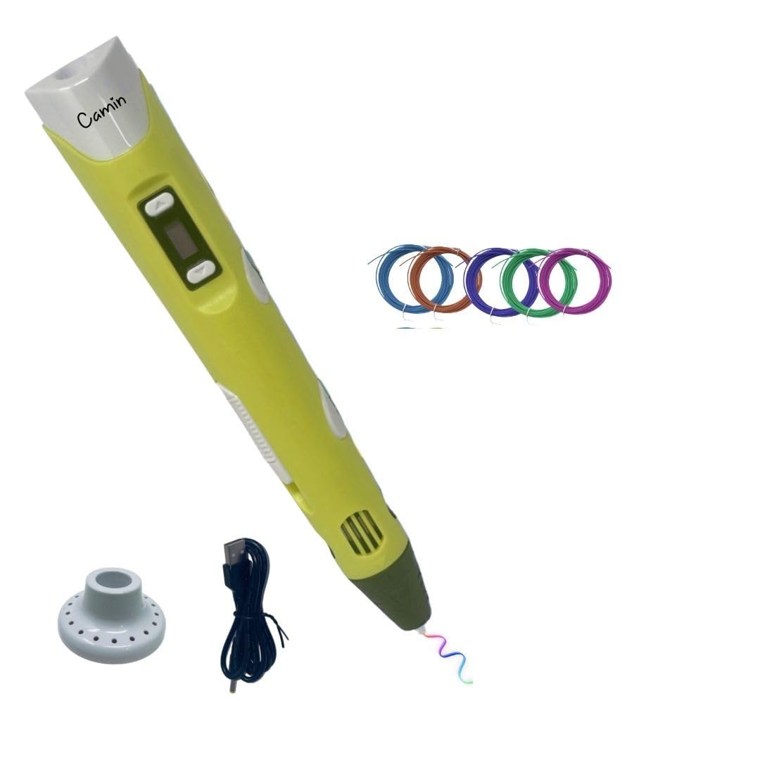 Parmo 3D Pen for Kids | 3D Pen with USB & 10 PLA 5 mtr (Yellow)-picture-11