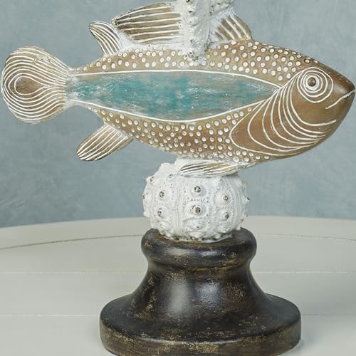 Escultura de Mesa Tótem Tortuga y Pez miniatura 5