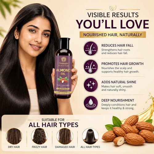 Image of Raughan-e-Badam Shireen Sweet Almond Oil, 100% Pure, Unrefined, for Hair, Skin, Nails, Face, Hands, 100ml