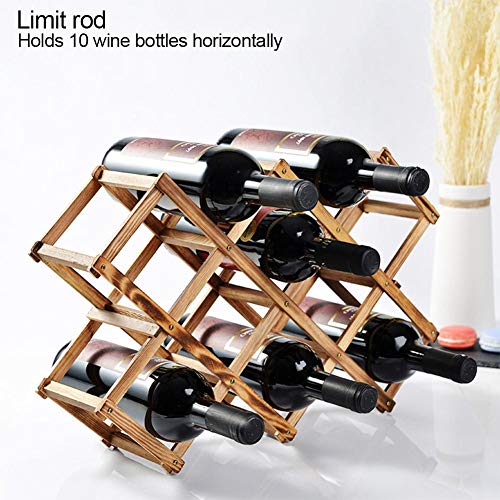 Soporte de vino plegable de madera para 10 botellas miniatura 3