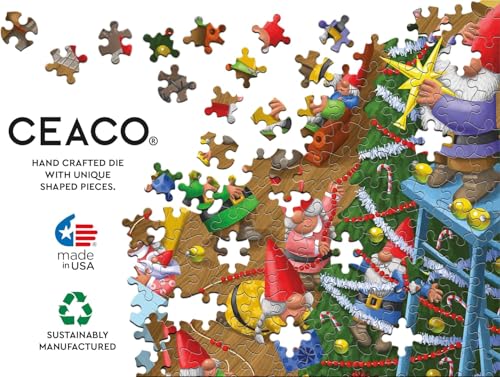 Ceaco - Puzzle de 100 piezas Holiday Christmas Time Gnomes para niños 5-6+ años miniatura 5