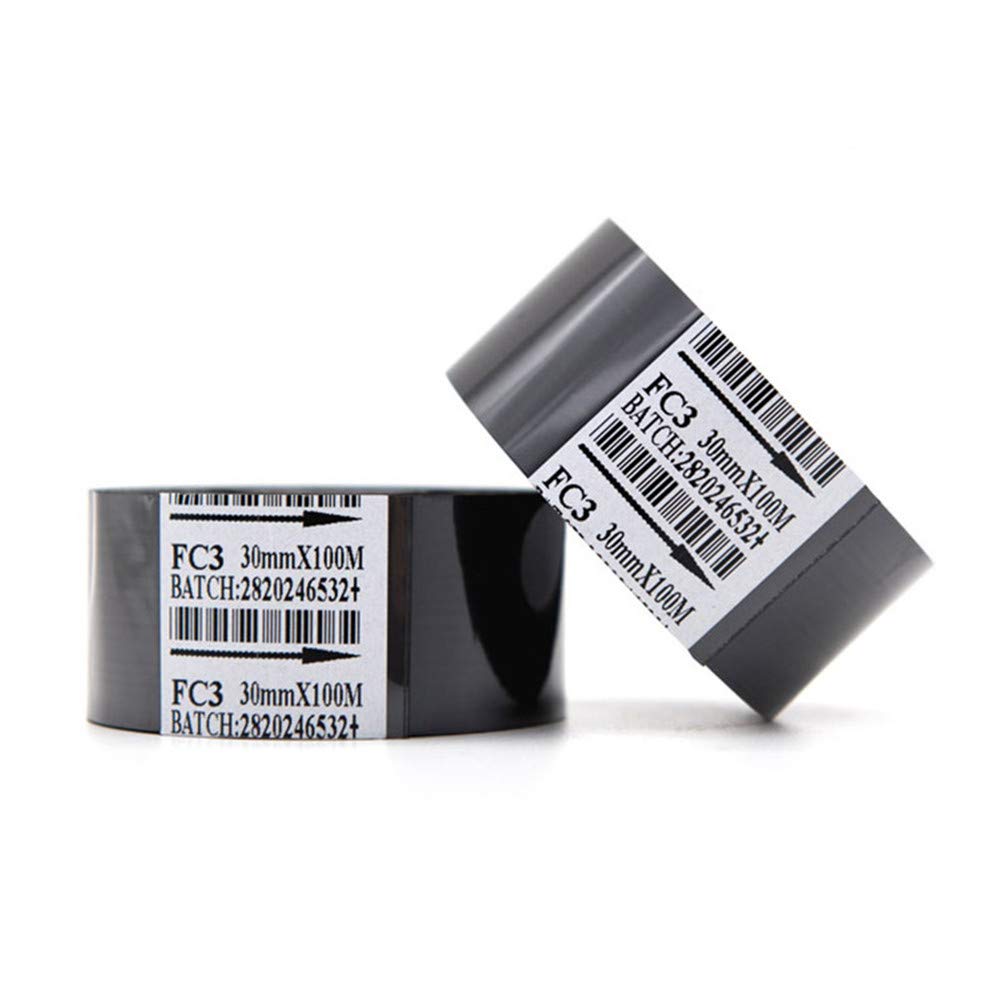 10 Rolls FC3 Thermal Transfer Ribbon for Date Coder Printer Machine HP-241 241B 241S TJ-08 DY-8 DY-6 (30MM X 100M)