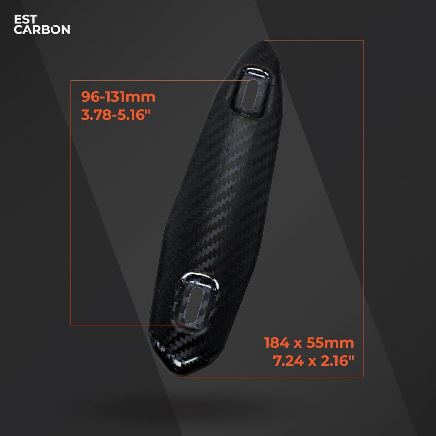 JFG RACING 146mm Carbon Fiber Look Exhaust Heat Shield Guard – Universal Fit For Motorcycles, Rear Mount