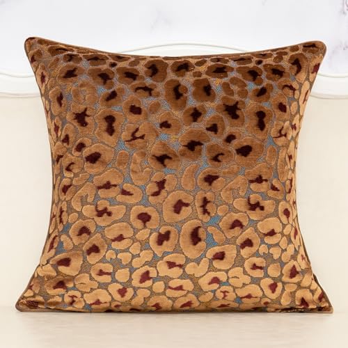 Alerfa Brown Floral Throw Pillow Cover 18 x 18 Inch