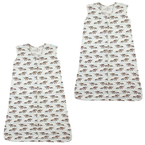 Image of Touched by Nature Baby Organic Cotton Sleeveless Wearable Sleeping Bag, Sack, Blanket, Elephants 2-Pack, 18-24 Months