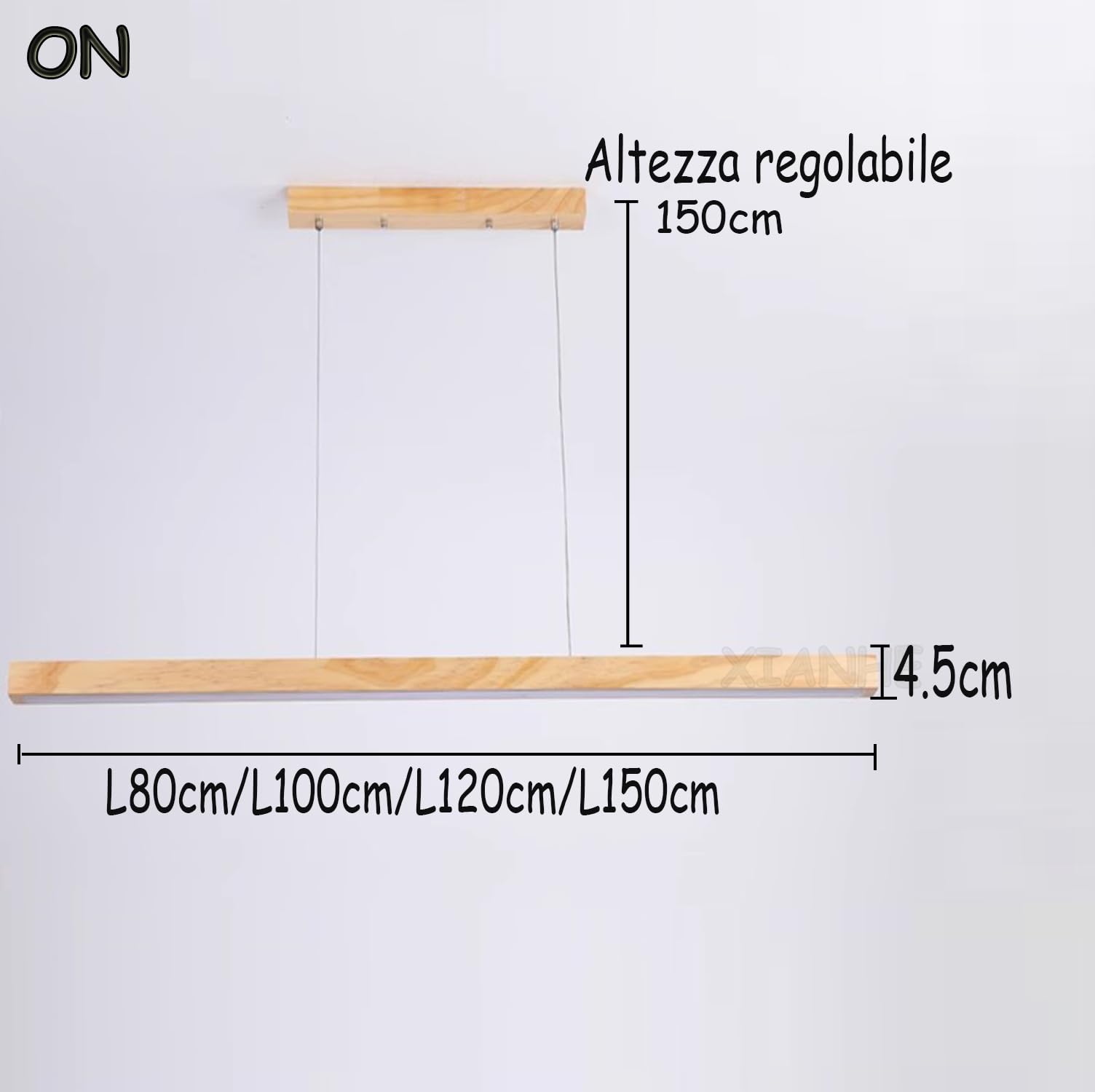 Mesa de Comedor LED Madera Lámpara Colgante Regulable con Control Remoto Luz de techo Cocina Isla Sala de Estar Oficina Lampara Colgantes Moderna Lineales Altura ajustable (Holz, L150cm)