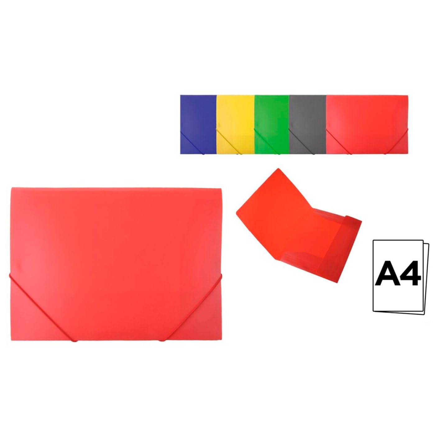 Carpeta De Plástico, Gomas, Solapas, Cuarilla, A5+, Saro