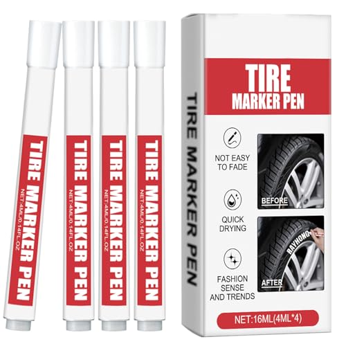 Hailerio Marcador de neumáticos, herramientas de marcado de tinta impermeable, bolígrafo de marcado automotriz, para tractor, SUV, RV, motocicleta, scooter, bicicleta, metal, madera, vidrio, cuero